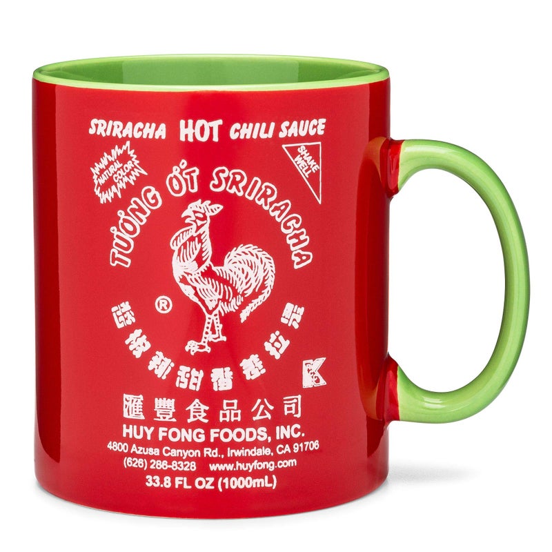 Sriracha2Go Extra-Large 33.8 oz Sriracha Hot Sauce Mug â€“ Oversized Ceramic Coffee Mug with Huy Fong Foods Sriracha Label â€“ Red & Green Design â€“ Fun Gift for Sriracha Lovers, Men & Women - Image 2